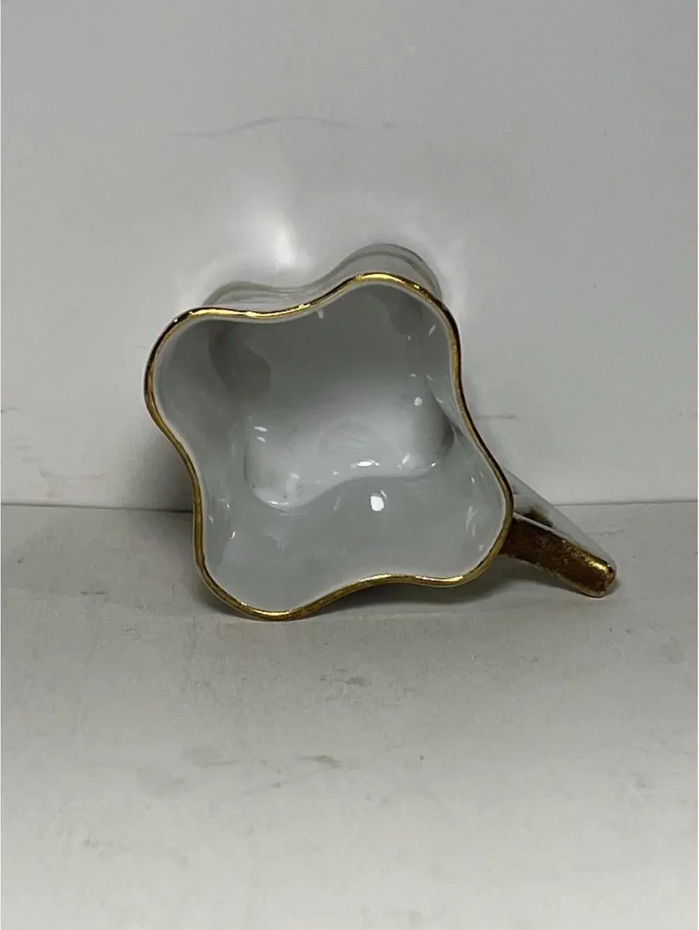 Vintage Chugai China Demitasse Cup Saucer Occupied Japan Quatrafoil Gold Trim